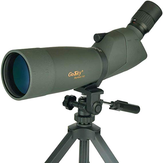 Gosky Skyhawk 20-60x82mm Ultra HD Spotting Scope Kit- Waterproof Frogproof Zoom Telecope for Bird Watching Target Shooting Archery Range Outdoor-with Tripod/Case/ Smartphone Digiscoping Adapter