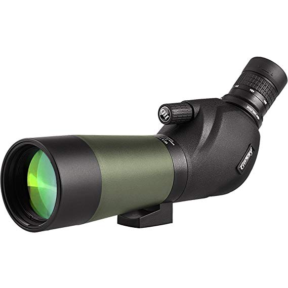 Gosky 20-60x60 Waterproof Spotting Scope -BAK4 Angled Spotting Scope for Bird Watching Target Shooting Archery Scenery - with Tripod and Digiscoping Adapter - Get The World into Screen