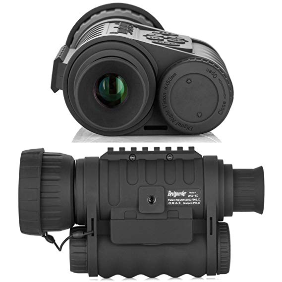 Night Vision Monocular, HD Digital Infrared Camera Scope 6x50mm with 1.5 inch TFT LCD High Power Hunting Gear Takes 5mp Photo 720 Video up to 350m/1150ft Detection Distance